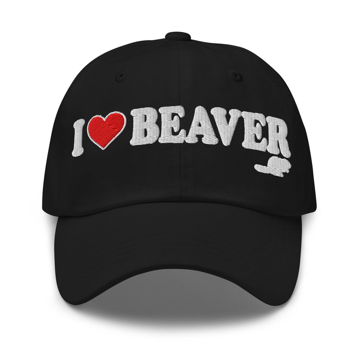 I ♥ Beaver Embroidered Dad Hat in Black