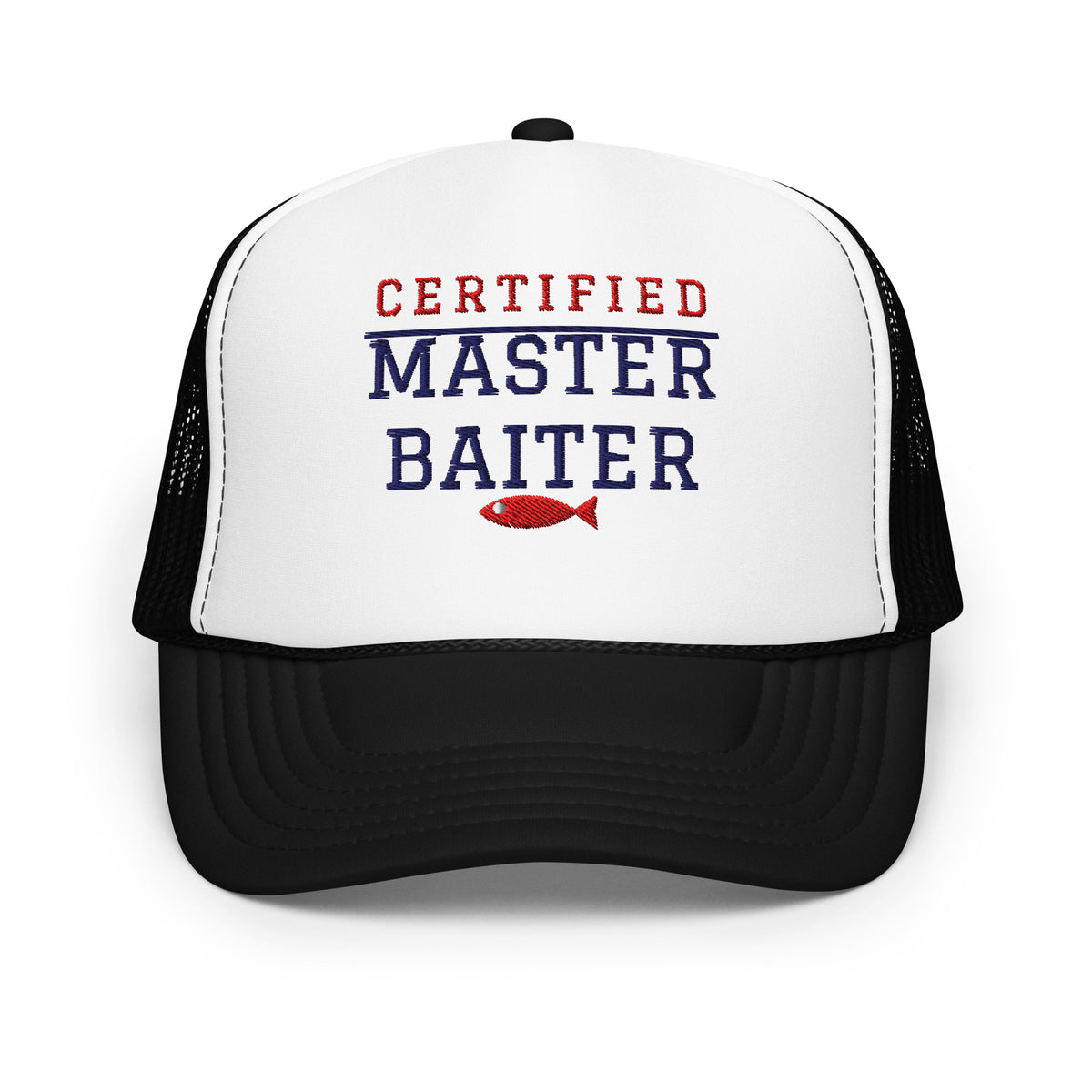 Certified Master Baiter Foam Trucker Hat in Black