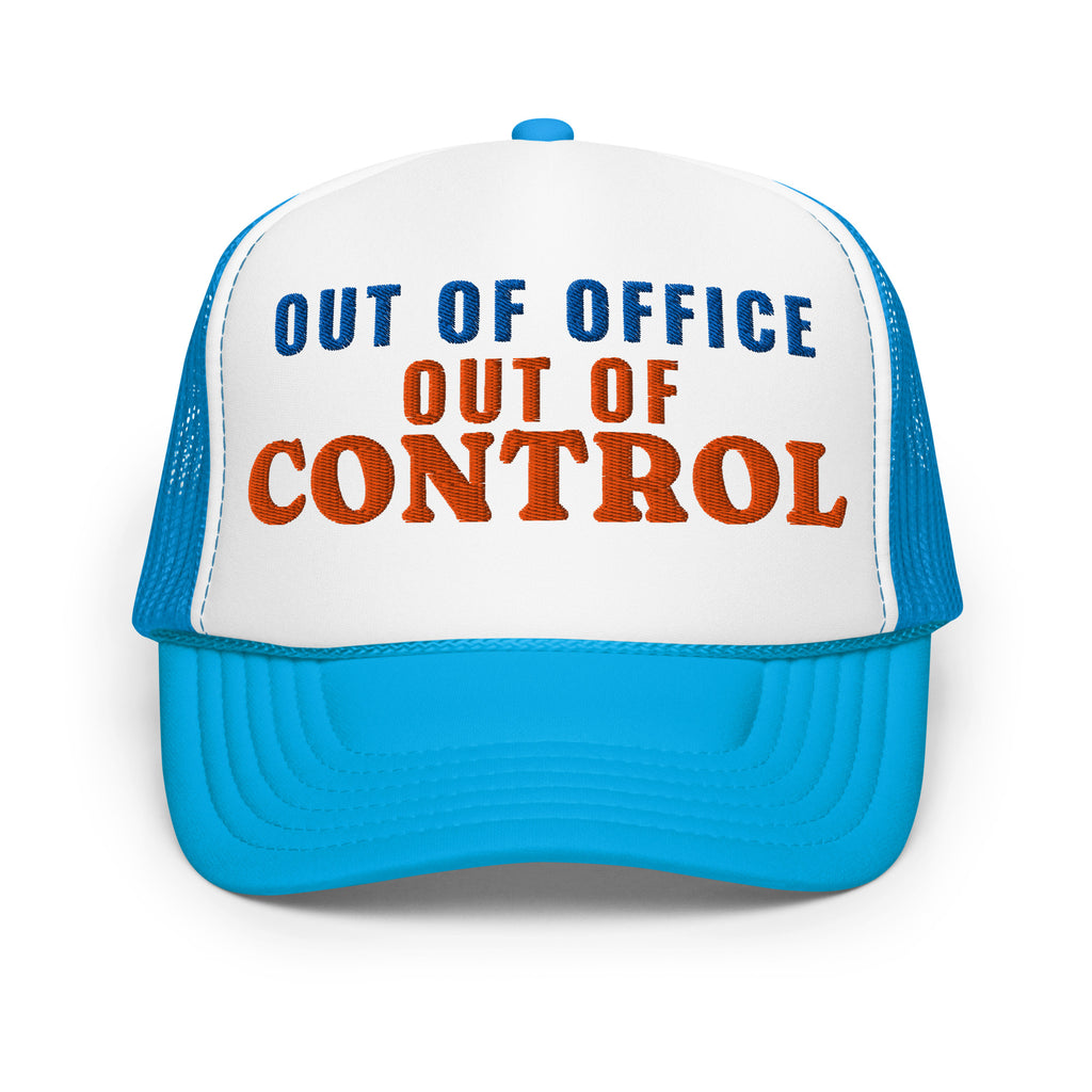 Out of Office Out of Control Foam Trucker Hat in Blue