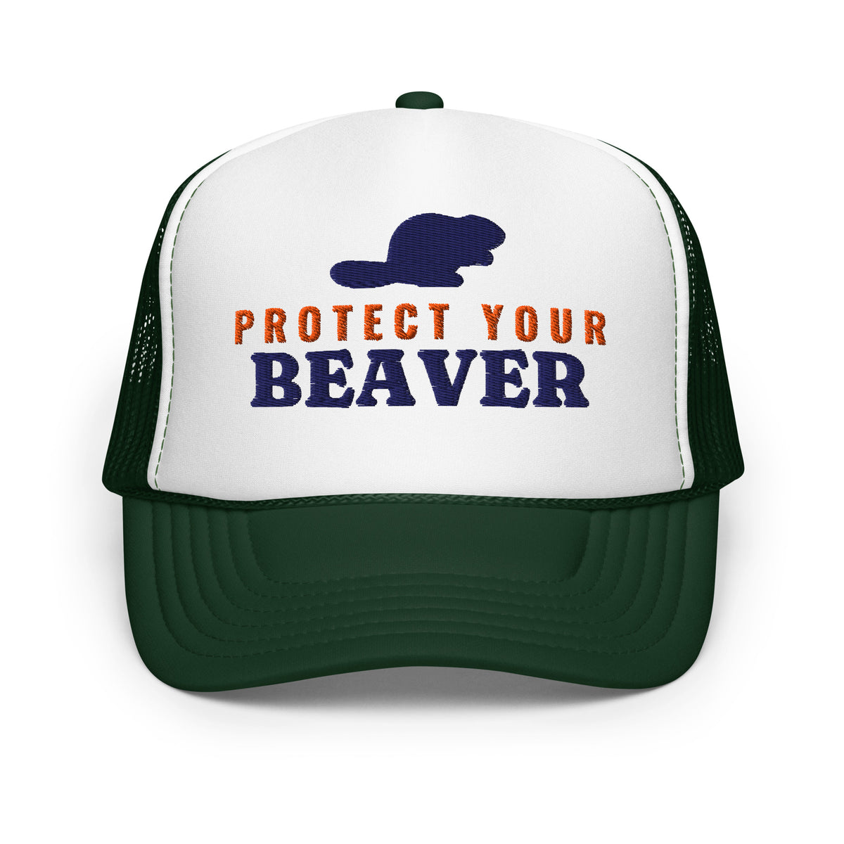 Protect Your Beaver Foam Trucker Hat in Dark Green