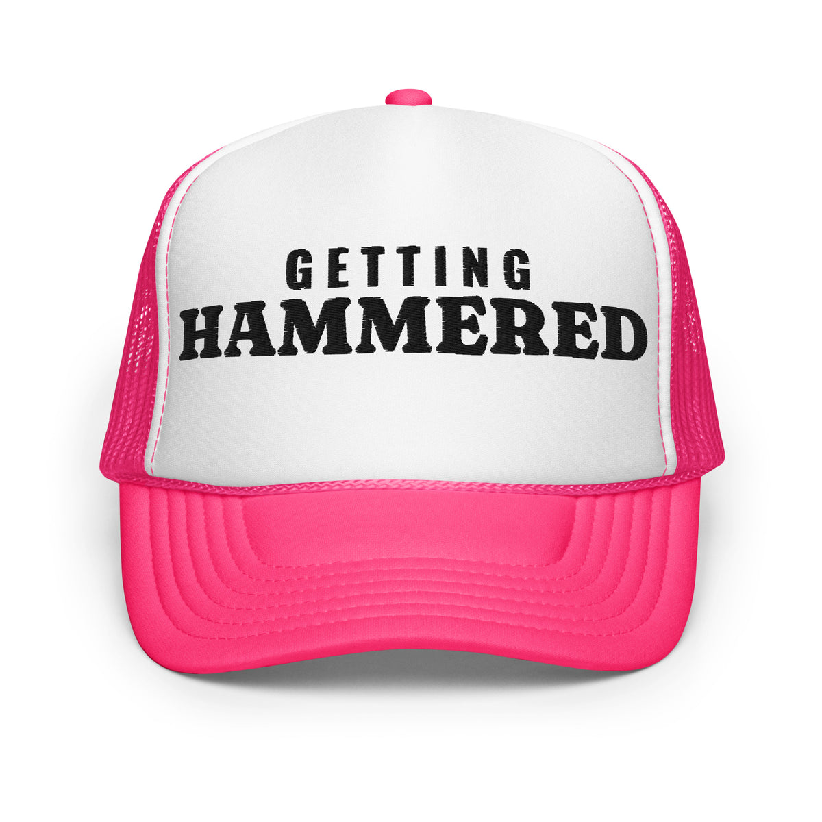 Getting Hammered Foam Trucker Hat in Hot Pink