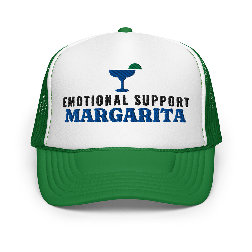 Emotional Support Margarita Foam Trucker Hat in Kelly