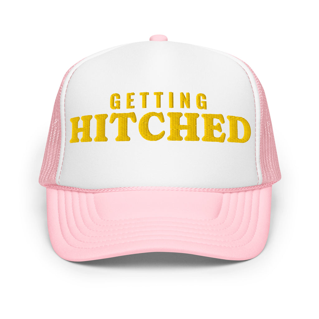 Getting Hitched Bride Foam Trucker Hat in Light Pink