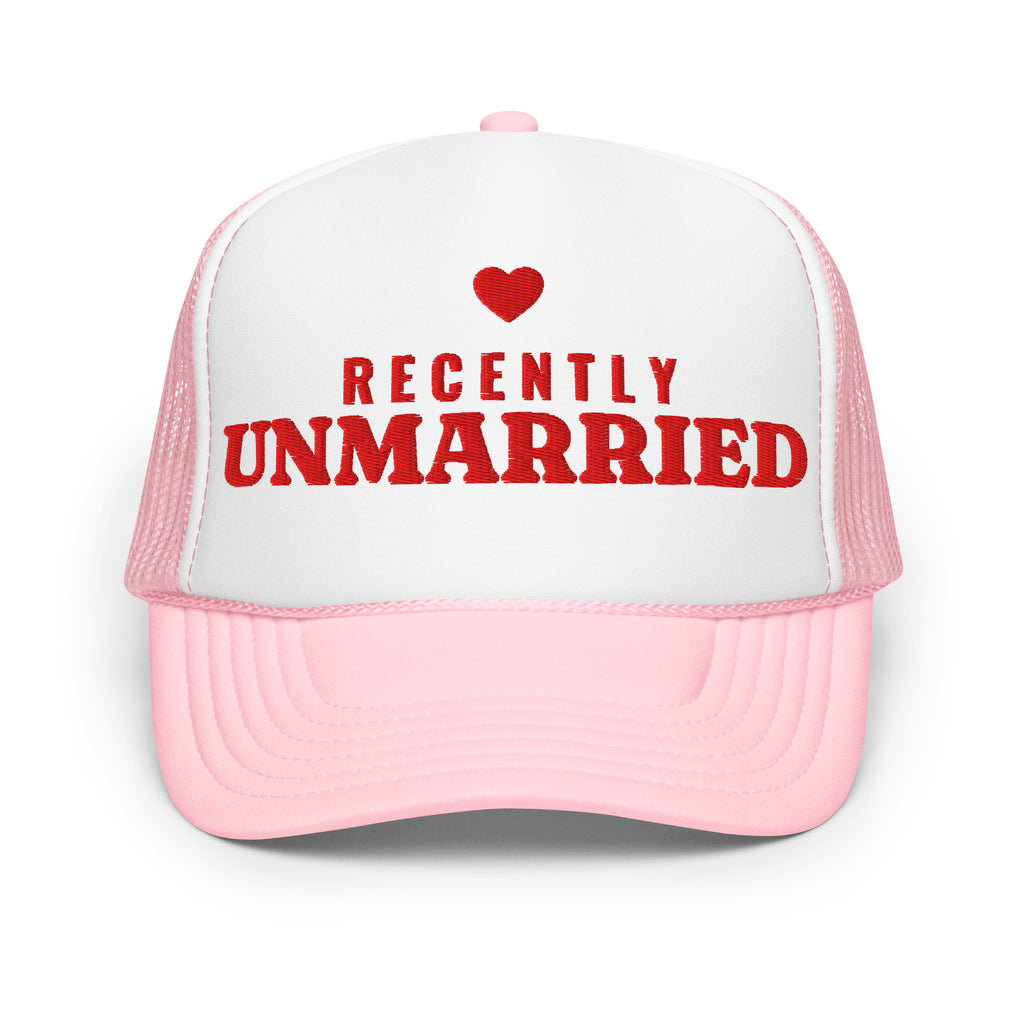 Recently Unmarried Foam Trucker Hat in Light Pink