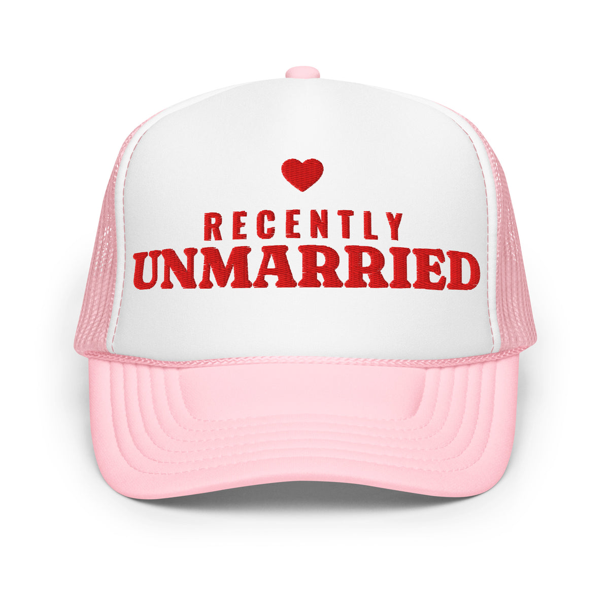 Recently Unmarried Foam Trucker Hat in Light Pink