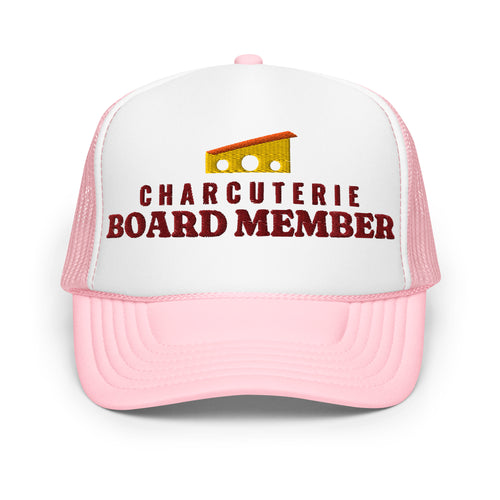 Charcuterie Board Member Foam Trucker Hat in Light Pink