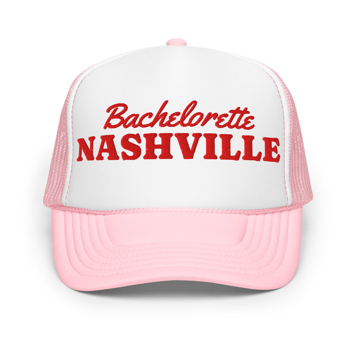 Nashville Bachelorette Foam Trucker Hat in Light Pink