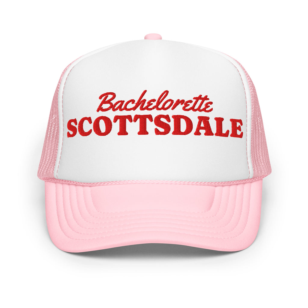 Scottsdale Bachelorette Foam Trucker Hat in Light Pink