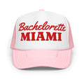 Miami Bachelorette Foam Trucker Hat in Light Pink