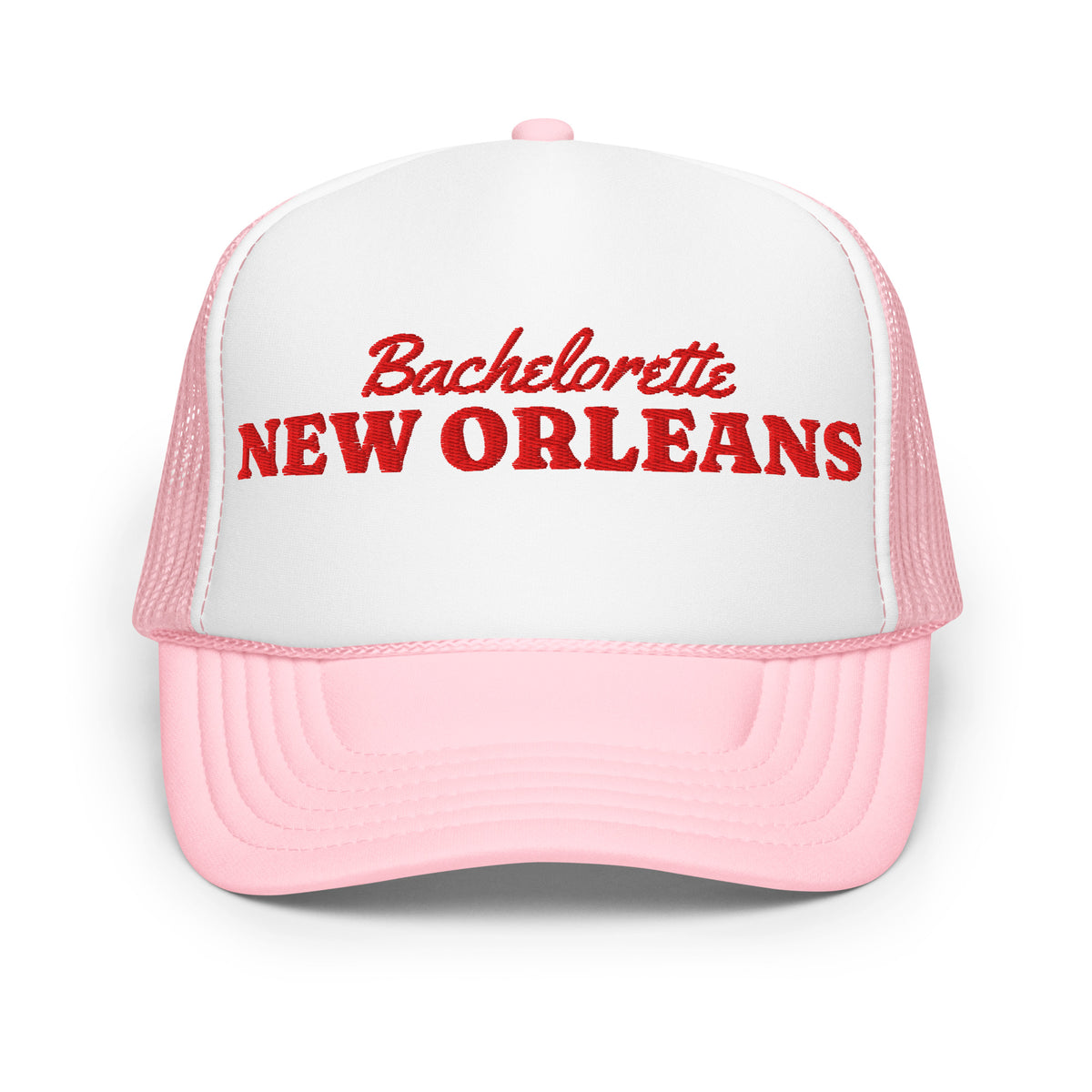 New Orleans Bachelorette Foam Trucker Hat in Light Pink