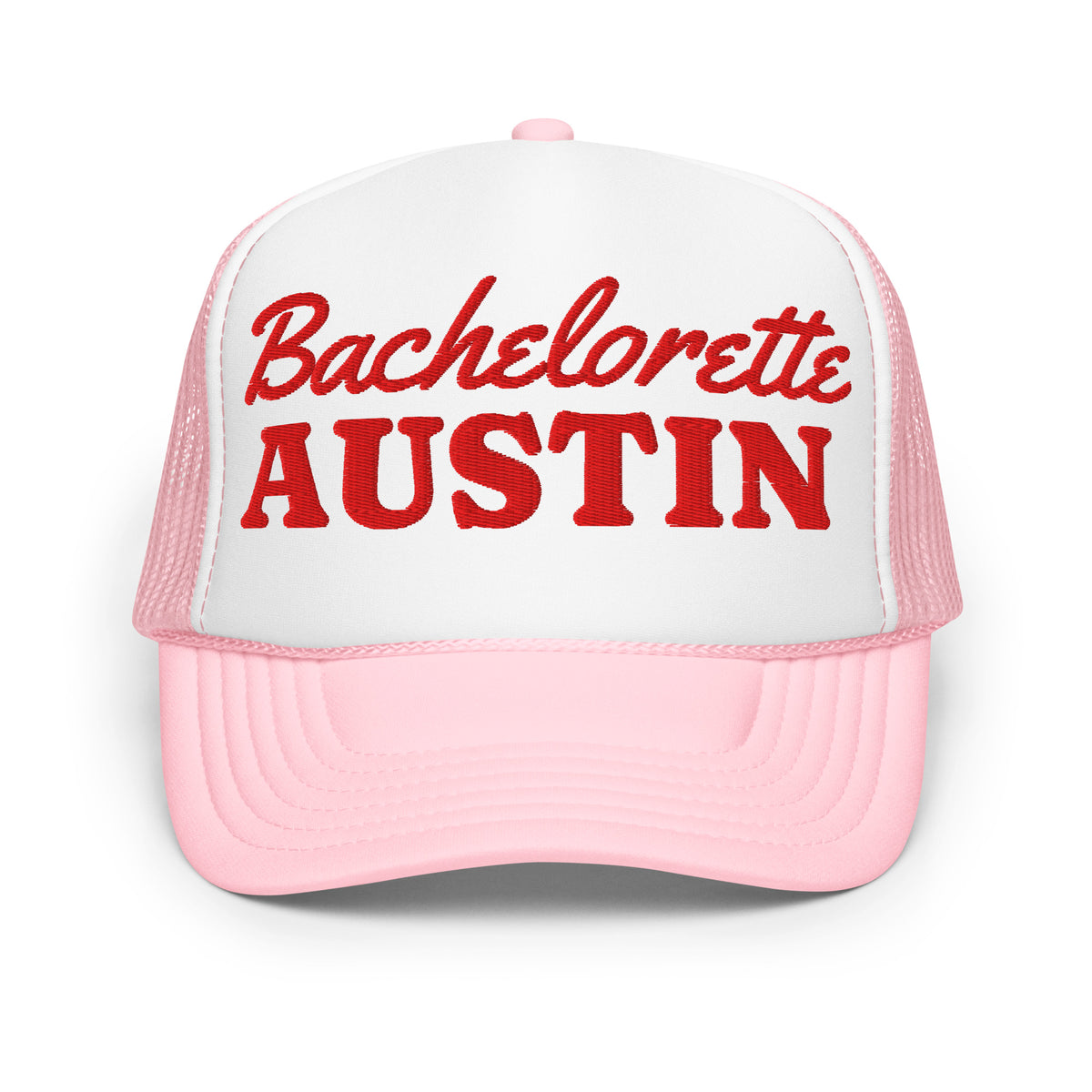 Austin Bachelorette Foam Trucker Hat in Light Pink