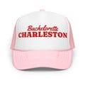 Charleston Bachelorette Foam Trucker Hat in Light Pink