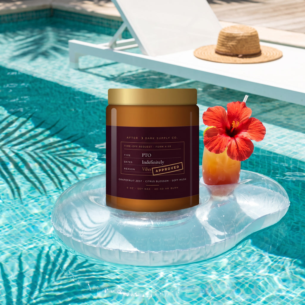 PTO: Approved Candle styled in a lifestyle scene, After Dark Supply Co.