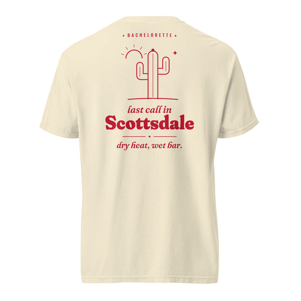 Scottsdale Bachelorette tee, back print: last call in Scottsdale