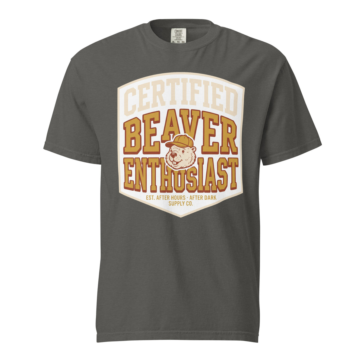 Certified Beaver Enthusiast Heavyweight Tee in Pepper