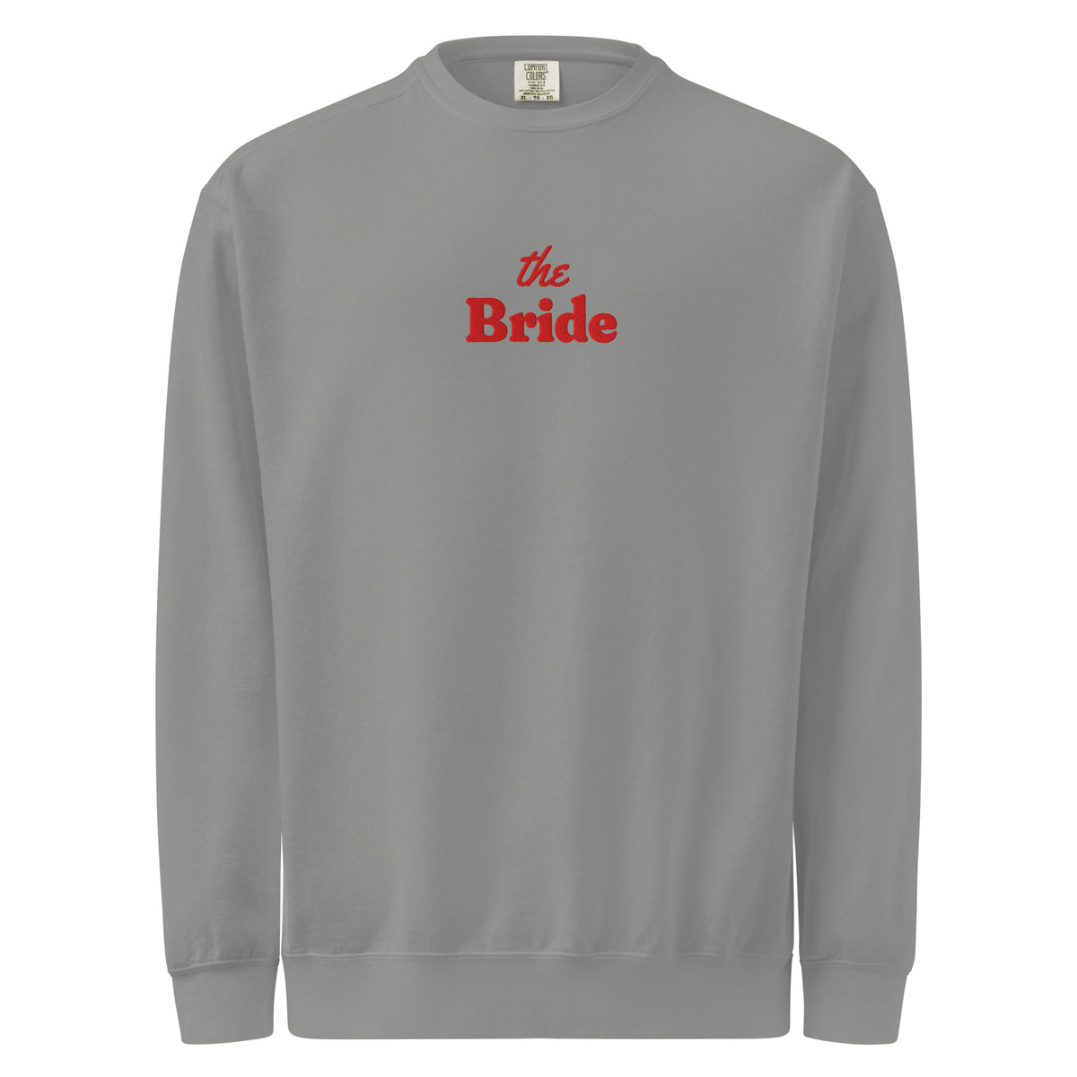 The Bride Embroidered Crewneck in Grey