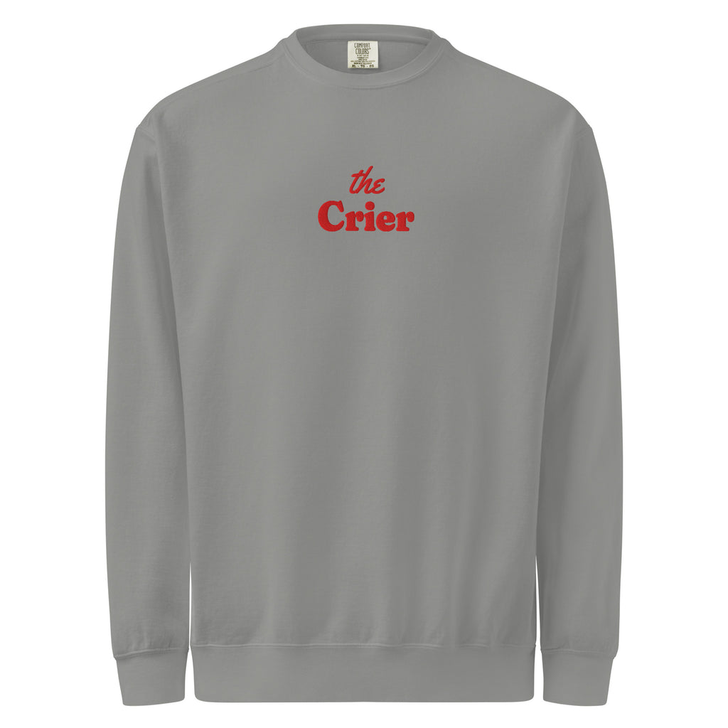 The Crier Embroidered Crewneck in Grey
