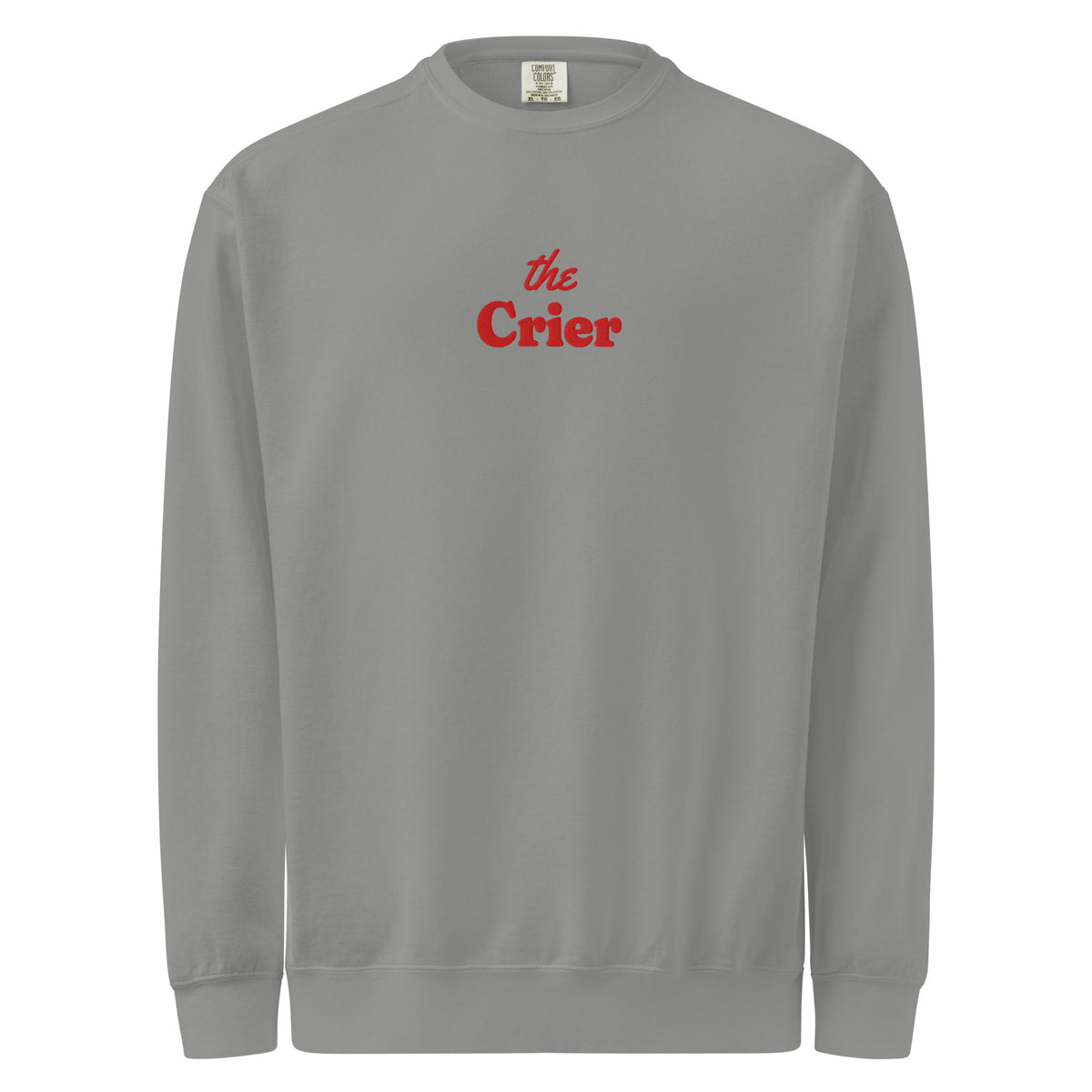 The Crier Embroidered Crewneck in Grey