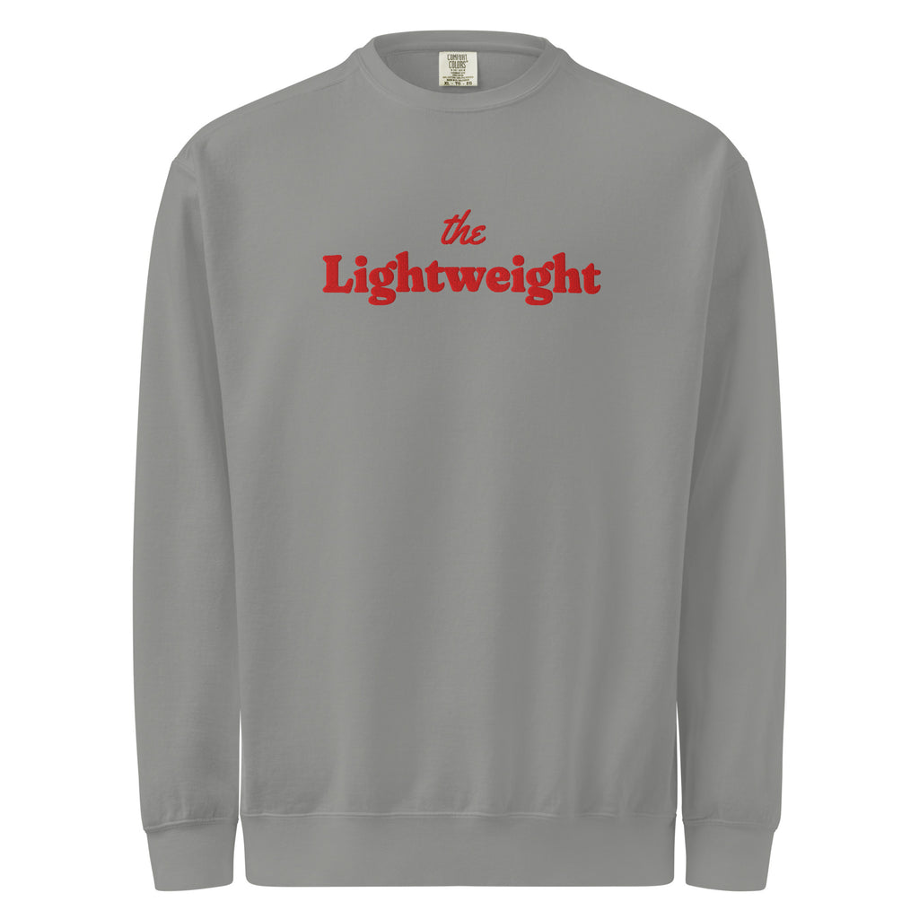 The Lightweight Embroidered Crewneck in Grey