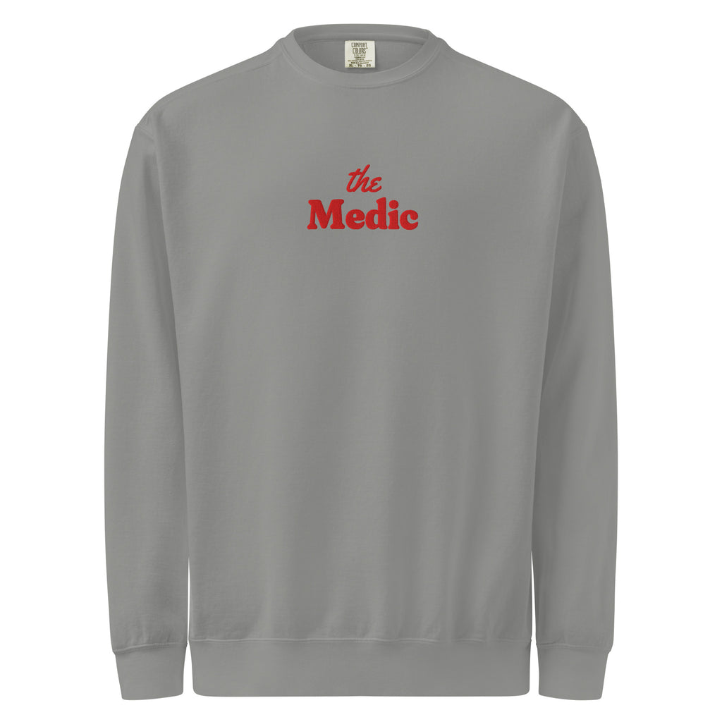 The Medic Embroidered Crewneck in Grey