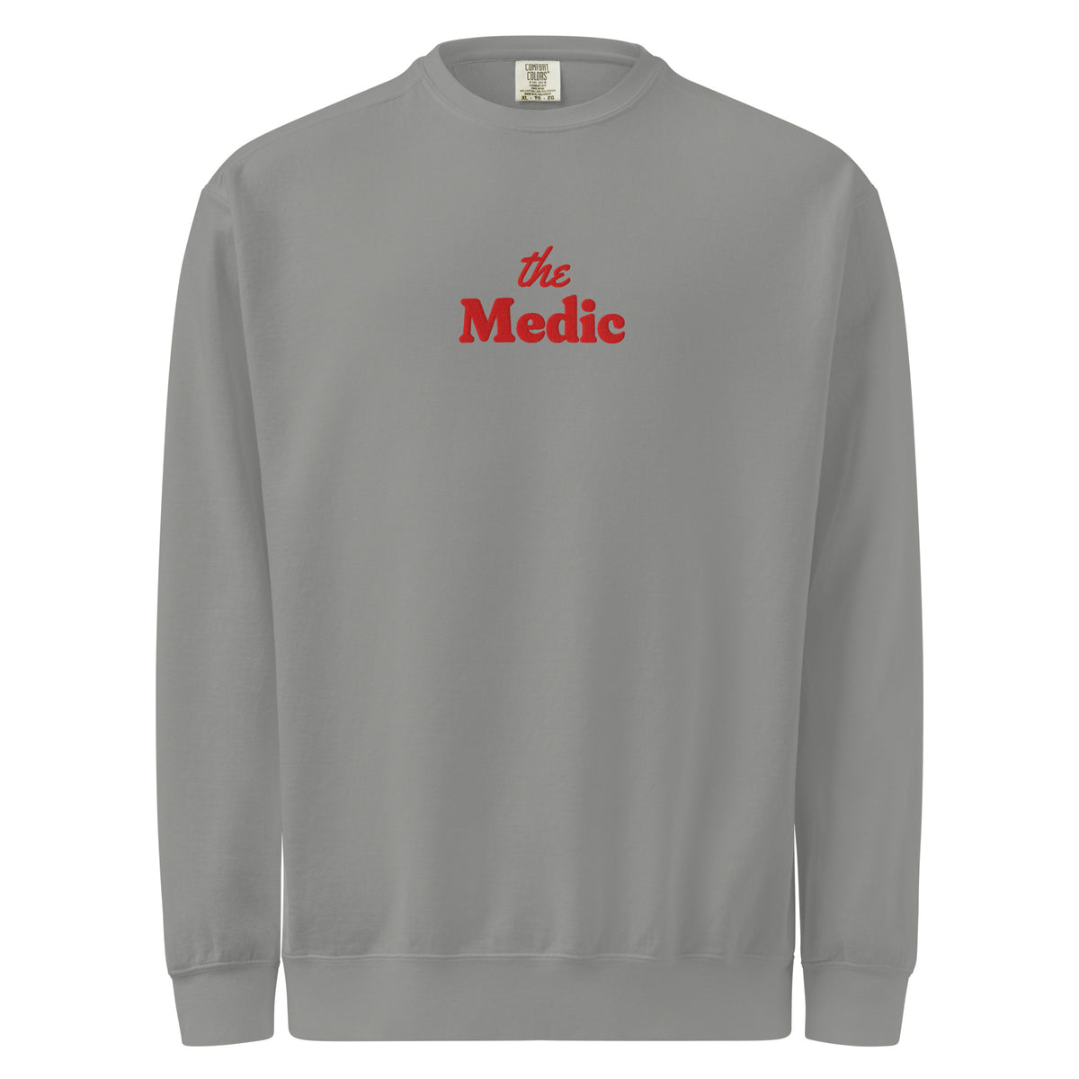 The Medic Embroidered Crewneck in Grey