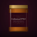 Unlimited PTO (Allegedly) Candle by After Dark Supply Co., 9 oz amber jar with gold lid