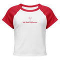 The Bad Influence Ringer Baby Tee in White