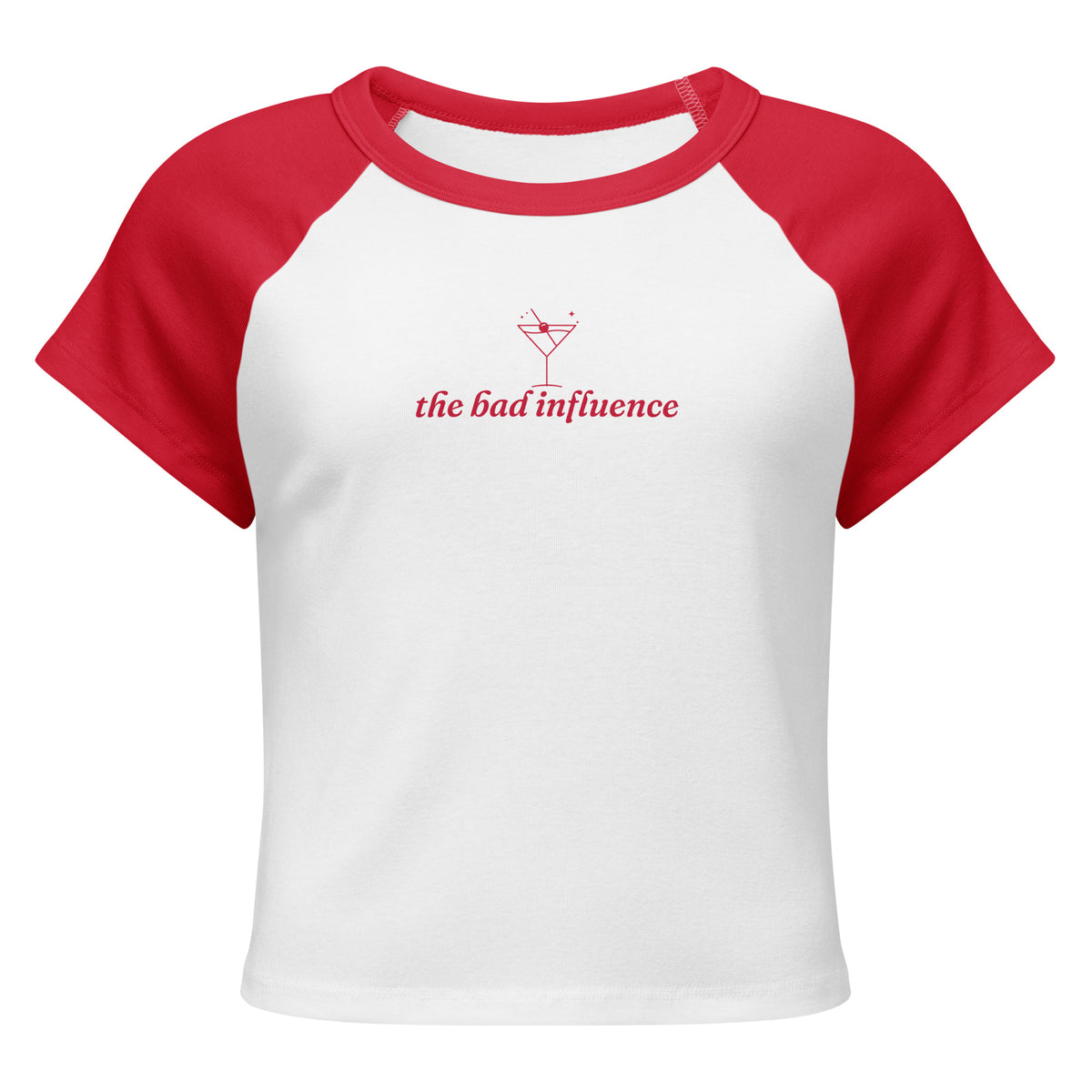 The Bad Influence Ringer Baby Tee in White
