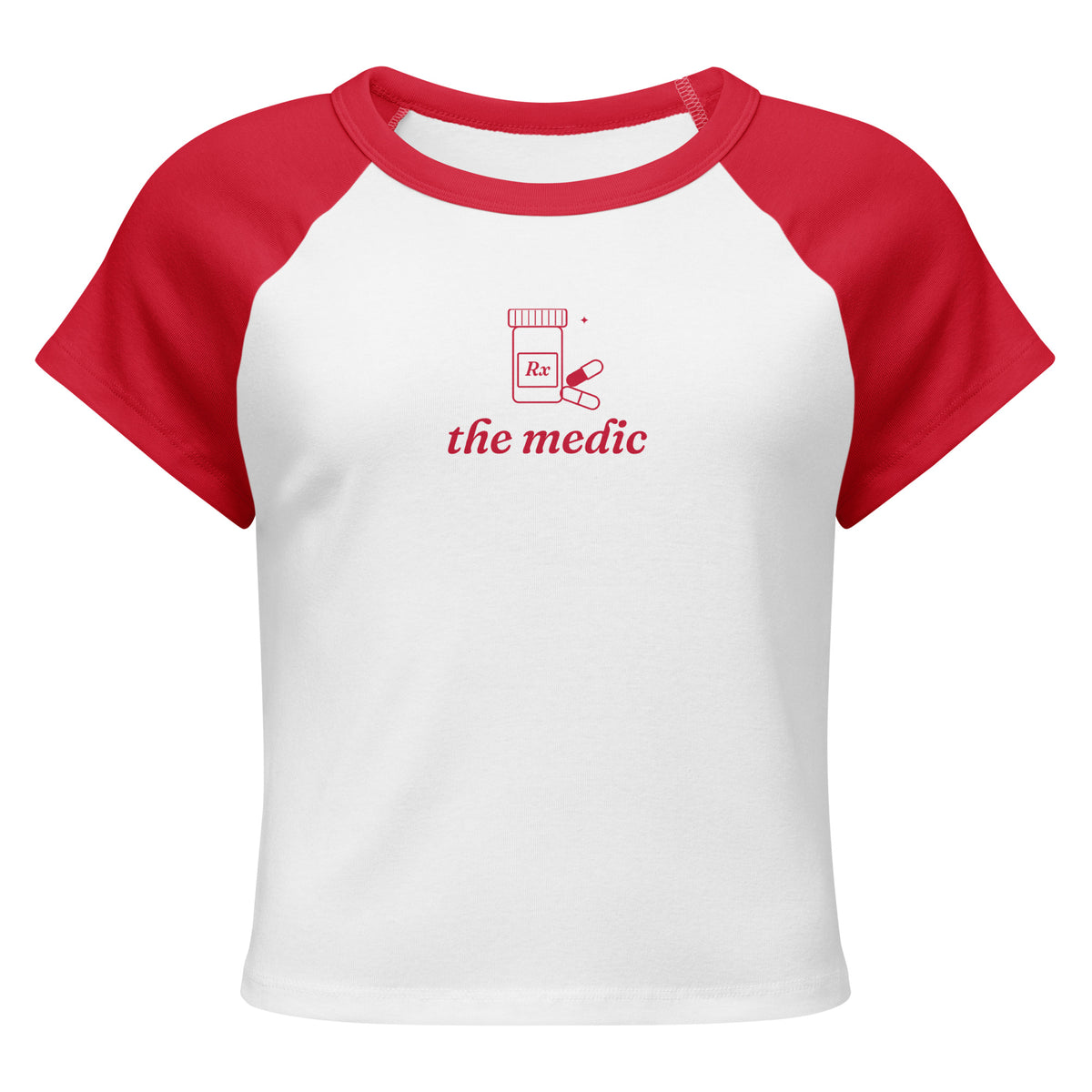 The Medic Ringer Baby Tee in White